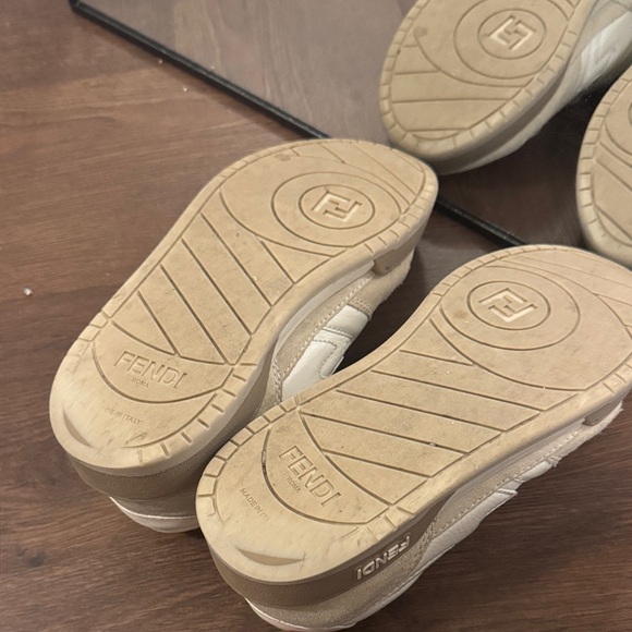 Fendi Off-White and Tan Sneakers - Picture 2 of 3